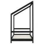 vidaXL Cadru de pat pentru copii, negru, 80x160 cm, lemn masiv de pin vidaXL Cadru de pat pentru copii, negru, 80x160 cm, lemn masiv de pin