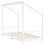 vidaXL Cadru de pat pentru copii, alb, 90x190 cm, lemn masiv de pin vidaXL Cadru de pat pentru copii, alb, 90x190 cm, lemn masiv de pin