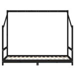vidaXL Cadru de pat pentru copii, negru, 90x190 cm, lemn masiv de pin vidaXL Cadru de pat pentru copii, negru, 90x190 cm, lemn masiv de pin