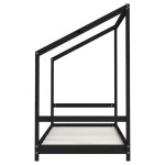vidaXL Cadru de pat pentru copii, negru, 90x190 cm, lemn masiv de pin vidaXL Cadru de pat pentru copii, negru, 90x190 cm, lemn masiv de pin