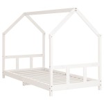 vidaXL Cadru de pat pentru copii, alb, 90x200 cm, lemn masiv de pin