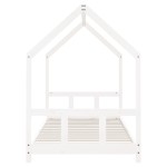 vidaXL Cadru de pat pentru copii, alb, 90x200 cm, lemn masiv de pin