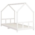 vidaXL Cadru de pat pentru copii, alb, 90x200 cm, lemn masiv de pin