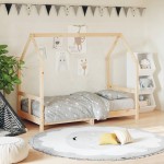 vidaXL Cadru de pat pentru copii, 80x160 cm, lemn masiv de pin vidaXL Cadru de pat pentru copii, 80x160 cm, lemn masiv de pin