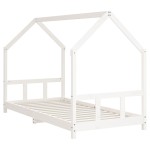 vidaXL Cadru de pat pentru copii, alb, 90x190 cm, lemn masiv de pin vidaXL Cadru de pat pentru copii, alb, 90x190 cm, lemn masiv de pin