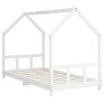 vidaXL Cadru de pat pentru copii, alb, 90x190 cm, lemn masiv de pin vidaXL Cadru de pat pentru copii, alb, 90x190 cm, lemn masiv de pin