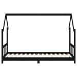 vidaXL Cadru de pat pentru copii, negru, 90x190 cm, lemn masiv de pin vidaXL Cadru de pat pentru copii, negru, 90x190 cm, lemn masiv de pin