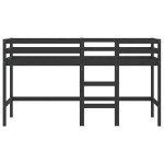 vidaXL Pat etajat de copii cu scară, negru, 90x200 cm, lemn masiv pin vidaXL Pat etajat de copii cu scară, negru, 90x200 cm, lemn masiv pin