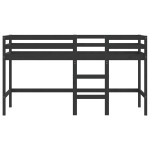 vidaXL Pat etajat de copii cu scară, negru, 90x190 cm, lemn masiv pin vidaXL Pat etajat de copii cu scară, negru, 90x190 cm, lemn masiv pin