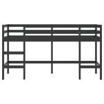 vidaXL Pat etajat de copii cu scară, negru, 90x200 cm, lemn masiv pin