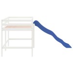 vidaXL Pat etajat de copii cu scară, alb, 80x200 cm, lemn masiv pin vidaXL Pat etajat de copii cu scară, alb, 80x200 cm, lemn masiv pin
