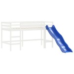 vidaXL Pat pentru copii cu tobogan, alb, 90x190 cm, lemn masiv pin vidaXL Pat pentru copii cu tobogan, alb, 90x190 cm, lemn masiv pin
