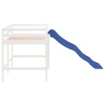 vidaXL Pat pentru copii cu tobogan, alb, 90x190 cm, lemn masiv pin vidaXL Pat pentru copii cu tobogan, alb, 90x190 cm, lemn masiv pin