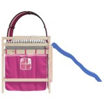 vidaXL Perdele pentru pat etajat cu turn, roz, poliester