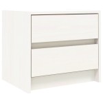 vidaXL Noptieră, alb, 40x31x35,5 cm, lemn masiv de pin