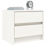 vidaXL Noptieră, alb, 40x31x35,5 cm, lemn masiv de pin
