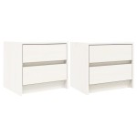 vidaXL Noptiere, 2 buc., alb, 40x31x35,5 cm, lemn masiv de pin