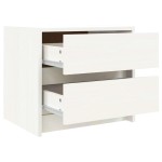 vidaXL Noptiere, 2 buc., alb, 40x31x35,5 cm, lemn masiv de pin