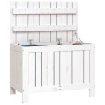 vidaXL Cutie de depozitare grădină, alb, 76x42,5x54 cm, lemn masiv pin vidaXL Cutie de depozitare grădină, alb, 76x42,5x54 cm, lemn masiv pin