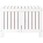 vidaXL Cutie de depozitare grădină, alb, 76x42,5x54 cm, lemn masiv pin vidaXL Cutie de depozitare grădină, alb, 76x42,5x54 cm, lemn masiv pin