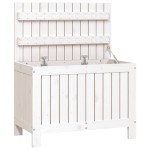 vidaXL Cutie de depozitare grădină, alb, 76x42,5x54 cm, lemn masiv pin vidaXL Cutie de depozitare grădină, alb, 76x42,5x54 cm, lemn masiv pin