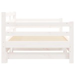 vidaXL Pat de zi cu extensie, alb, 90x200 cm, lemn masiv de pin