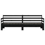 vidaXL Pat de zi cu extensie, negru, 80x200 cm, lemn masiv de pin vidaXL Pat de zi cu extensie, negru, 80x200 cm, lemn masiv de pin