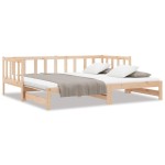 vidaXL Pat de zi cu extensie, 90x190 cm, lemn masiv de pin