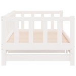 vidaXL Pat de zi cu extensie, alb, 90x190 cm, lemn masiv de pin