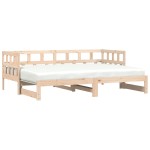 vidaXL Pat de zi cu extensie, 80x200 cm, lemn masiv de pin