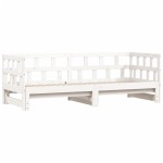 vidaXL Pat de zi cu extensie, alb, 80x200 cm, lemn masiv de pin