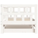 vidaXL Pat de zi cu extensie, alb, 80x200 cm, lemn masiv de pin