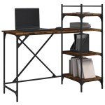vidaXL Birou pentru computer cu rafturi stejar fumuriu 120x47x109 cm