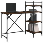 vidaXL Birou pentru computer cu rafturi stejar maro 120x47x109 cm