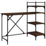 vidaXL Birou pentru computer cu rafturi stejar maro 120x47x109 cm