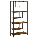 vidaXL Bibliotecă, stejar fumuriu, 81x36x176 cm, lemn compozit