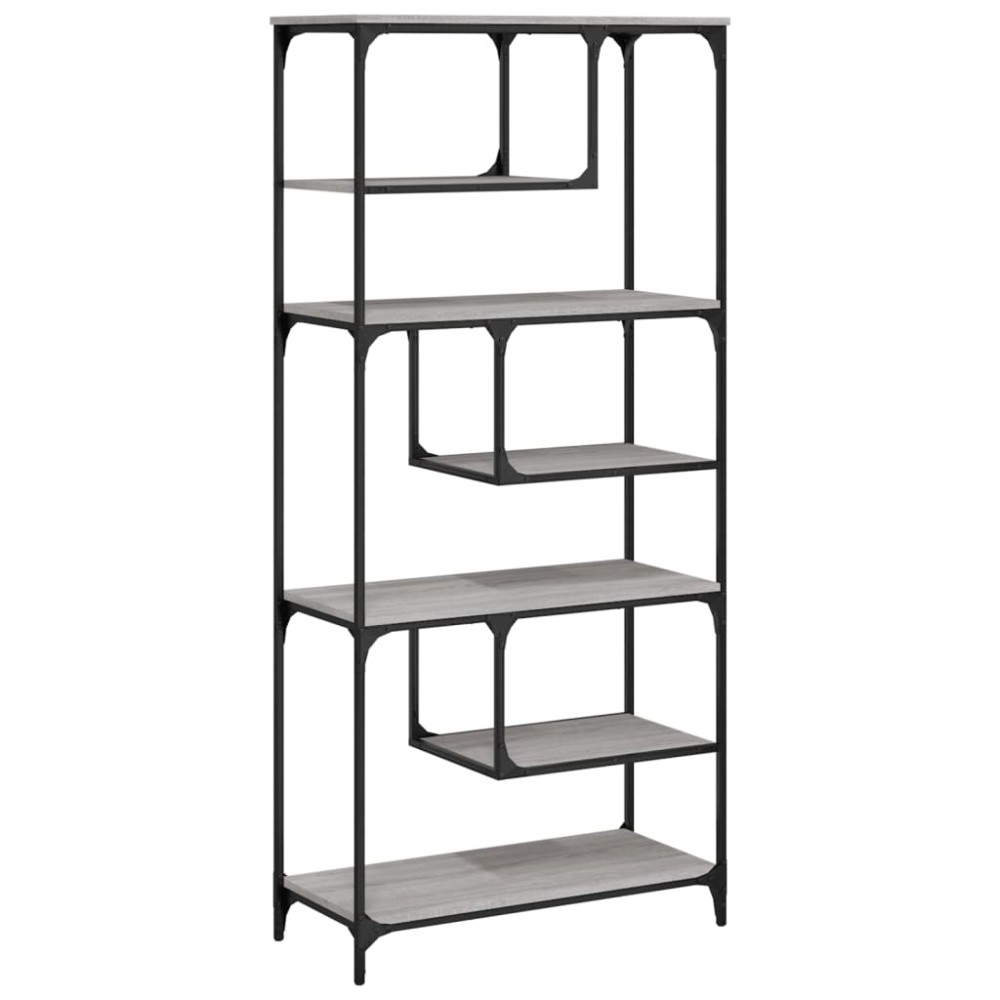 vidaXL Bibliotecă, sonoma gri, 81x36x176 cm, lemn compozit