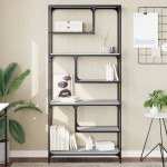 vidaXL Bibliotecă, sonoma gri, 81x36x176 cm, lemn compozit vidaXL Bibliotecă, sonoma gri, 81x36x176 cm, lemn compozit