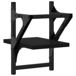 vidaXL Rafturi de perete cu bare, 2 buc, negru, 20x25x30 cm vidaXL Rafturi de perete cu bare, 2 buc, negru, 20x25x30 cm
