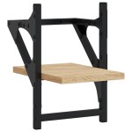 vidaXL Rafturi de perete cu bare, 2 buc, stejar sonoma, 20x25x30 cm vidaXL Rafturi de perete cu bare, 2 buc, stejar sonoma, 20x25x30 cm