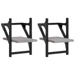 vidaXL Rafturi de perete cu bare, 2 buc., gri sonoma, 20x25x30 cm vidaXL Rafturi de perete cu bare, 2 buc., gri sonoma, 20x25x30 cm