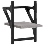vidaXL Rafturi de perete cu bare, 2 buc., gri sonoma, 20x25x30 cm vidaXL Rafturi de perete cu bare, 2 buc., gri sonoma, 20x25x30 cm