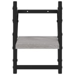vidaXL Rafturi de perete cu bare, 2 buc., gri sonoma, 20x25x30 cm vidaXL Rafturi de perete cu bare, 2 buc., gri sonoma, 20x25x30 cm