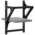 vidaXL Rafturi de perete cu bare, 2 buc., gri sonoma, 20x25x30 cm vidaXL Rafturi de perete cu bare, 2 buc., gri sonoma, 20x25x30 cm