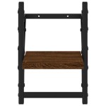 vidaXL Rafturi de perete cu bare, 2 buc., stejar maro, 20x25x30 cm vidaXL Rafturi de perete cu bare, 2 buc., stejar maro, 20x25x30 cm