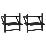 vidaXL Rafturi de perete cu bare, 2 buc, negru, 30x25x30 cm vidaXL Rafturi de perete cu bare, 2 buc, negru, 30x25x30 cm