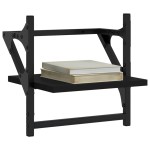 vidaXL Rafturi de perete cu bare, 2 buc, negru, 30x25x30 cm vidaXL Rafturi de perete cu bare, 2 buc, negru, 30x25x30 cm