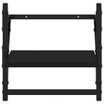 vidaXL Rafturi de perete cu bare, 2 buc, negru, 30x25x30 cm vidaXL Rafturi de perete cu bare, 2 buc, negru, 30x25x30 cm