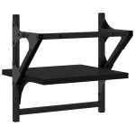 vidaXL Rafturi de perete cu bare, 2 buc, negru, 30x25x30 cm vidaXL Rafturi de perete cu bare, 2 buc, negru, 30x25x30 cm