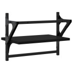vidaXL Rafturi de perete cu bare, 2 buc, negru, 40x25x30 cm vidaXL Rafturi de perete cu bare, 2 buc, negru, 40x25x30 cm